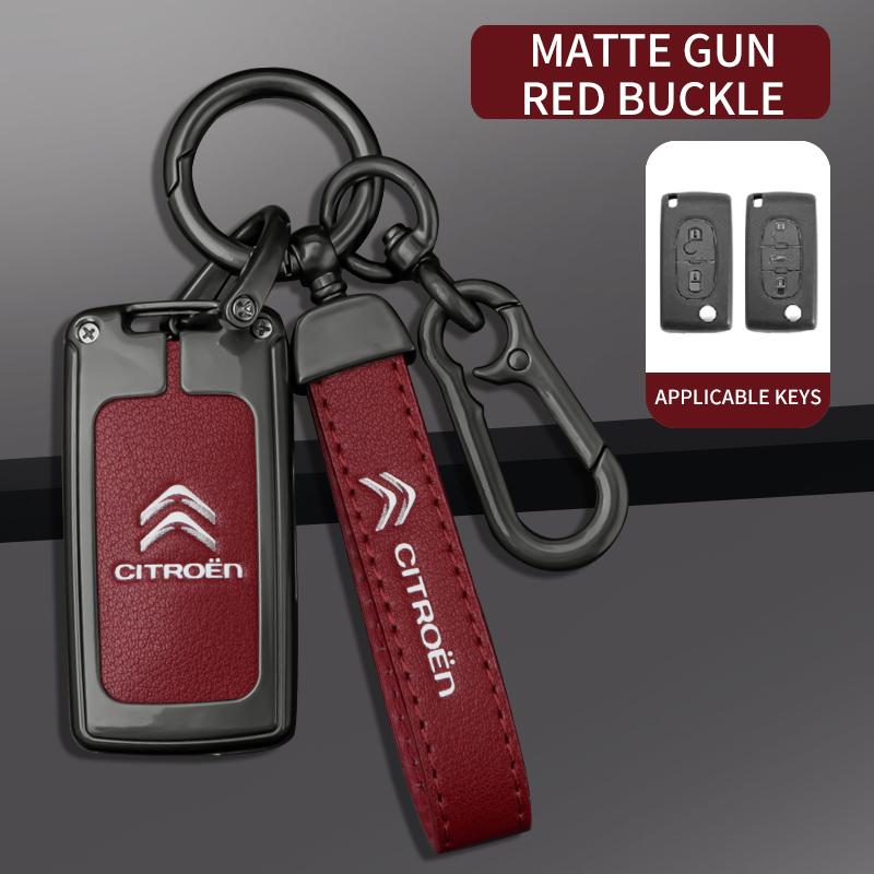 Zinc Alloy Leather Car Flip Remote Key Case Cover Protector Shell Fob Auto Accessories For Citroen C1 C2 C3 C4 C5 XSARA PICA