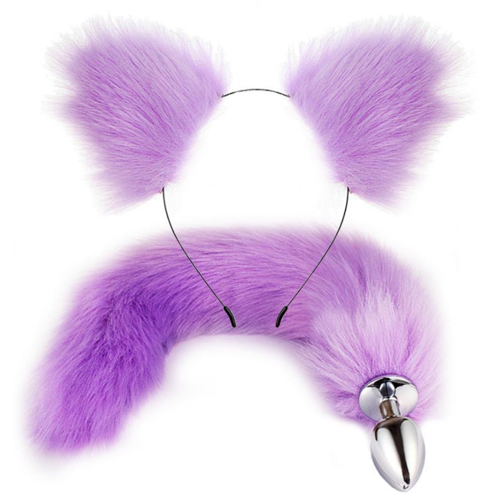 Sm Erotic Fox Tail Anal Plug Metal Vestibule Plug Adult Toy Artificial Tail Set Fox Role Play