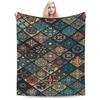 Retro Bohemian Woven Pattern  Plush Blanket Kids  Flannel Throw Blanket For Couch Chair Sofa Bed Soft Warm Bedspread Gift
