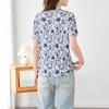 Srcr Women's 100% Mulberry Silk Double-Sided Floral Print T-Shirt