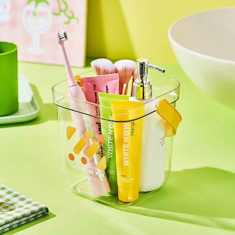 Mini Table Garbage Bin Transparent Waste Paper Storage Box Storage Bin Desktop Trash Can  Dormitory