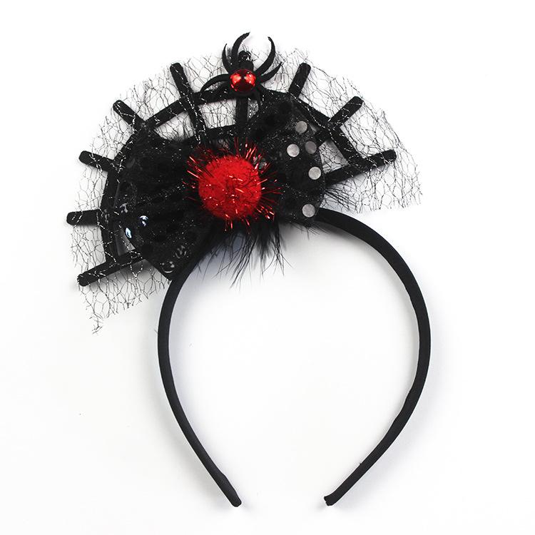 

Ужас Паутина Голова Повязка на волосы Украшение на Хэллоуин Аксессуар для волос Реквизит для вечеринки Black Red