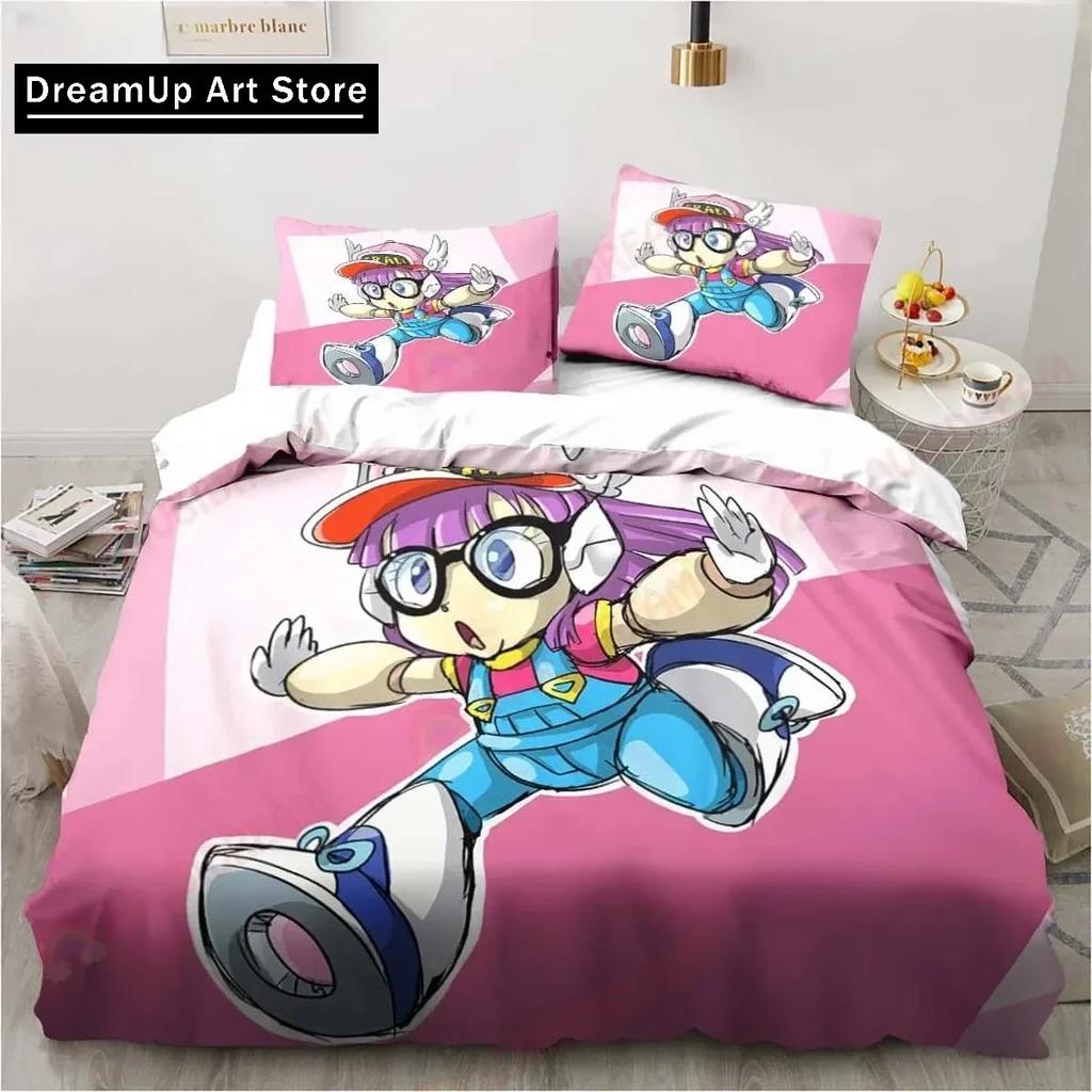3D Cartoon DR S-Slump Arale Bedding Set Cute Quilt Cover Bed Cover With Pillowcase Twin Single Queen King Size Boys Adult Home