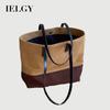 Large-Capacity Commuter Tote Bag Retro Contrast Color One-Shoulder All-Match Handbag