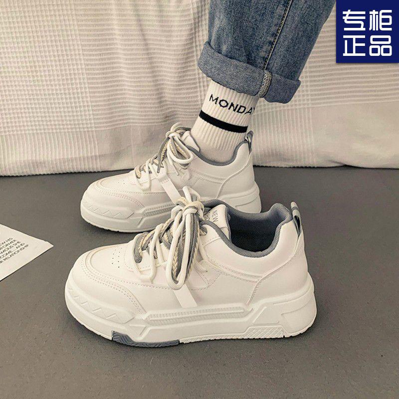 Popular Hong Kong style platform white shoes women's spring and autumn senior sense 2025 new niche versatile casual sports shoes