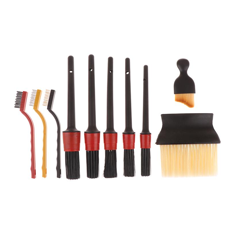10Pcs Car Detailing Brush Set Car Wash Cleaning Brushes Auto Detailing Brushes Set For Car Seat Cleaning Car Engine Detailing Ki