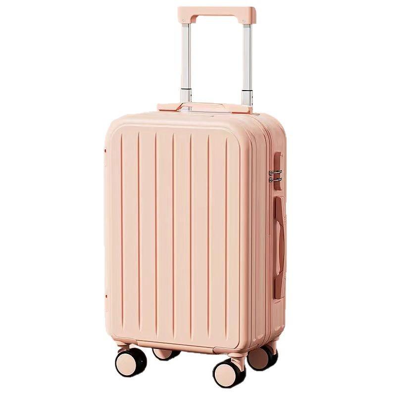 Solidna koreańska walizka na kółkach: Stylowa, Wytrzymała Walizka Podróżna dla Studentów i Kobiet z Zamkiem Szyfrowym, Opcja Skórzana Dostępna dla Mężczyzn.