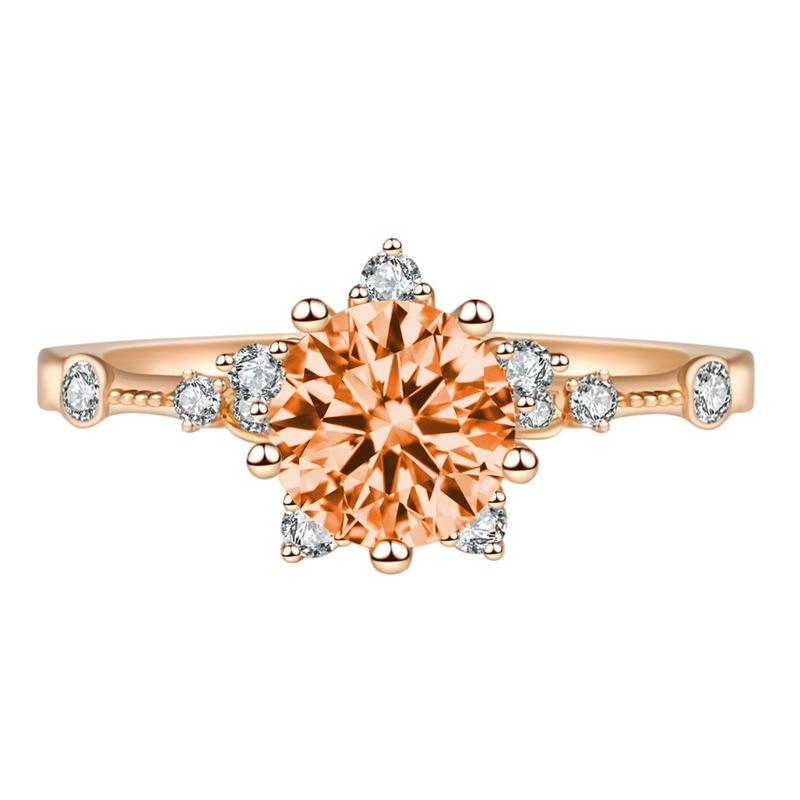 

Інтернет-знаменитість Кільце з шампанським морганітом Вісім сердець Вісім стріл Кільце Сніжинка opening adjustable