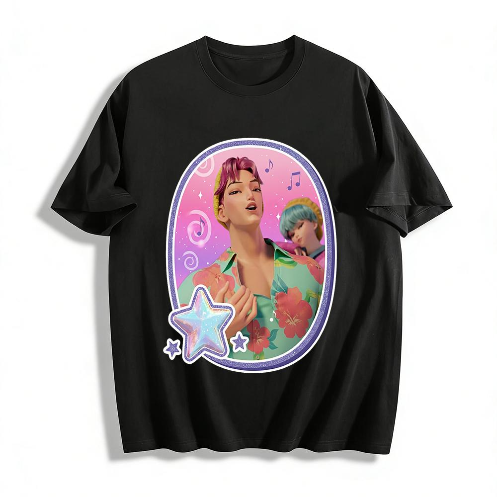 Virtual Idol Print Short Sleeve T-Shirt Unisex Casual Loose Breathable Summer Fashion Top Pure cotton T-shirt