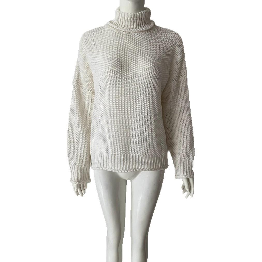 Women's Autumn and Winter Long-sleeved Versatile Knitted Sweater Top Multi-color