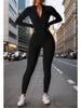 Autumn Winter Long Sleeve Long Zipper Yoga One Piece Suit Integrated Sports Fitness Tight One Piece Clothing Beach Vacation Elegant Casual Wear