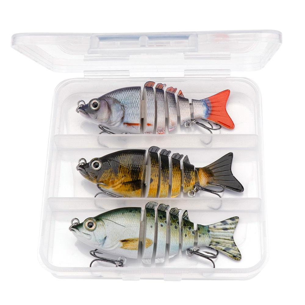 Set of 3 Artificial Baits Kit 10cm 17g Sinking Swimbait Crankbaits Premium Wobbler Lures for Pike Fishing