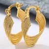 Simple Vintage Small Circle Hoop Earrings Shiny Gold for Women Wedding Party Jewelry