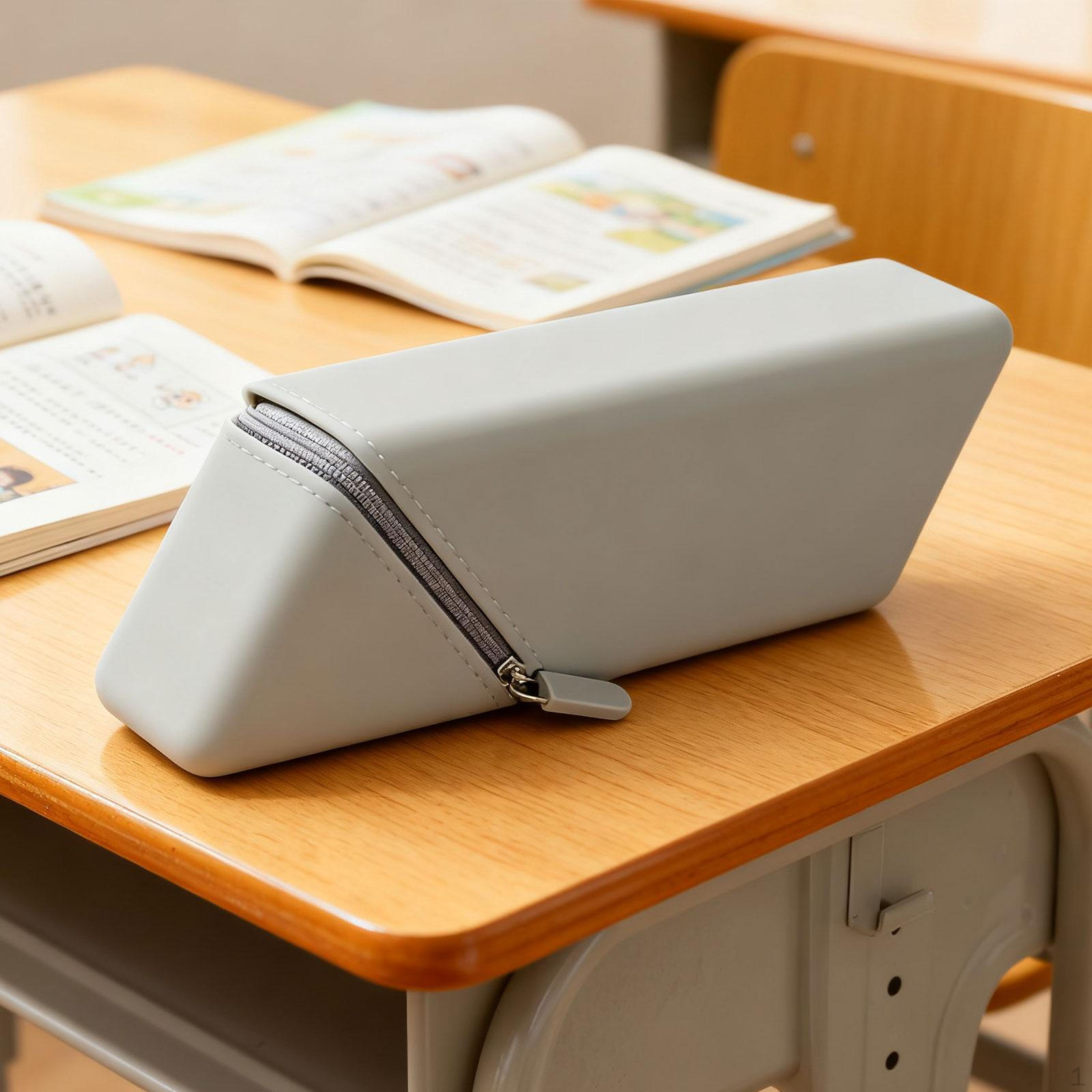 

Silicone Pen Holder Desk Organizer Pencil Pouch for Child Home серый