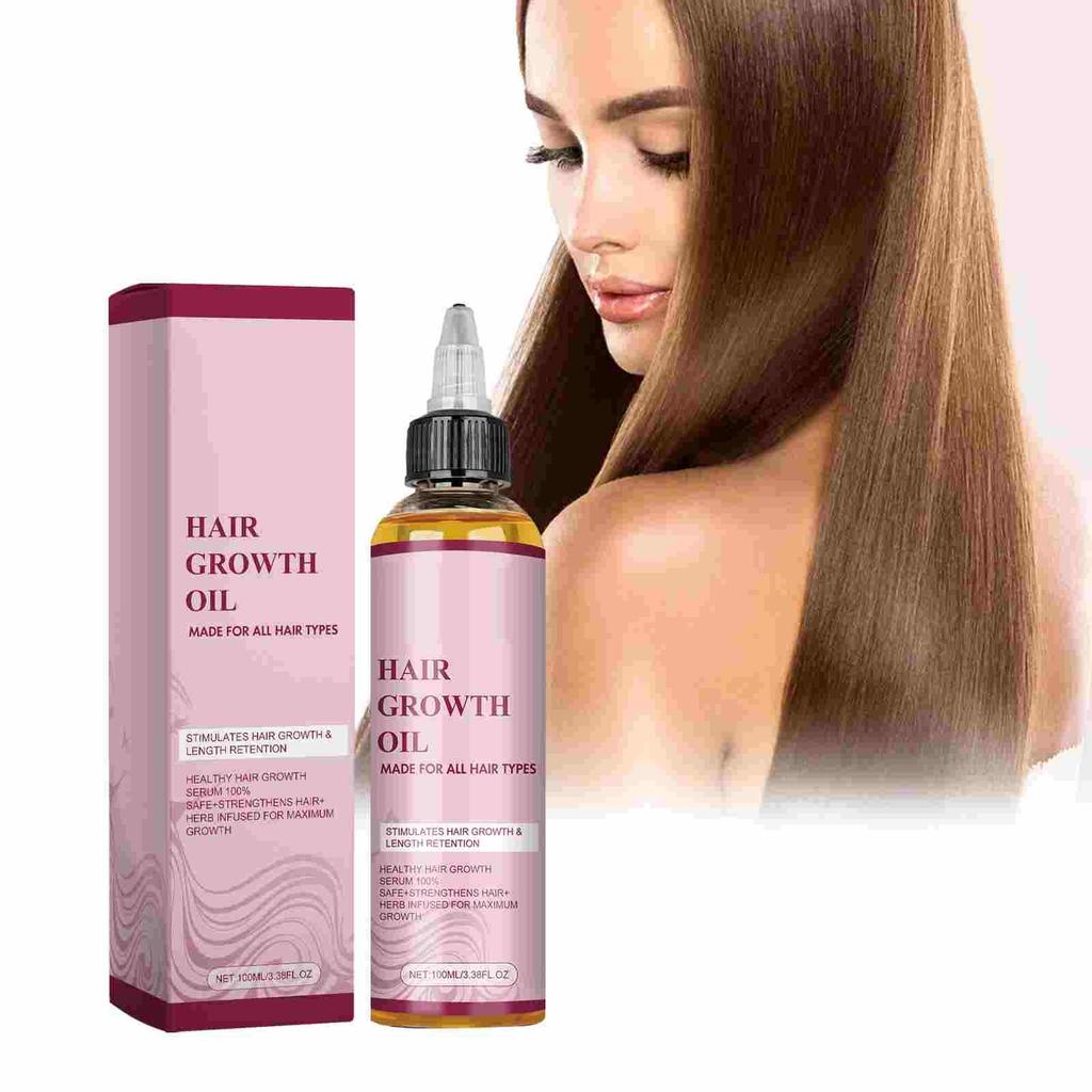 Huile de croissance des cheveux Stimule la croissance des cheveux Huile infusée d'huile, d'huile de ricin et d'huile de graine noire pour toutes les qualités de cheveux, 100 ml