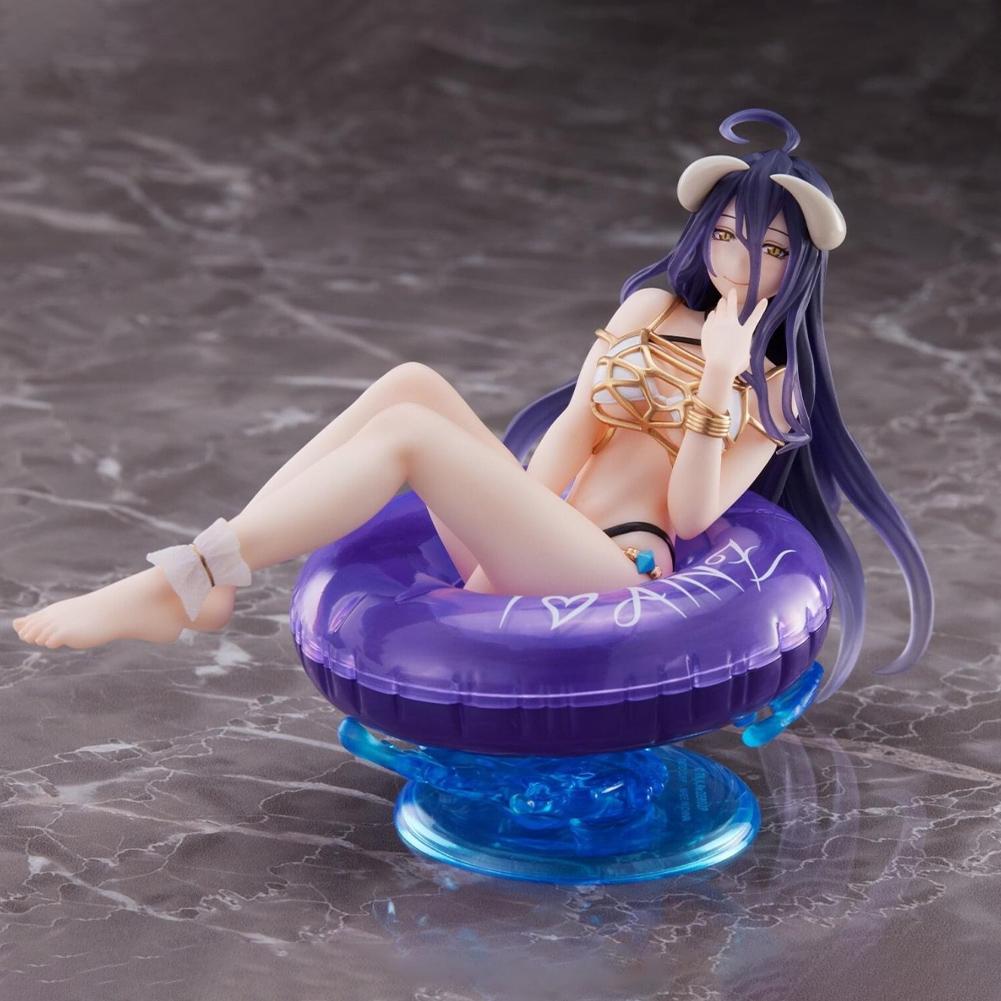 Latest Anime Figure Swimming Circle Albedo Action Figure PVC model bikini Girls Statue Doll Collection Playthings Car Decor Xmas Present