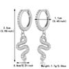 European S925 Sterling Silver Snake Hoop Earrings with Full Diamond for Women - Unique and Elegant Design