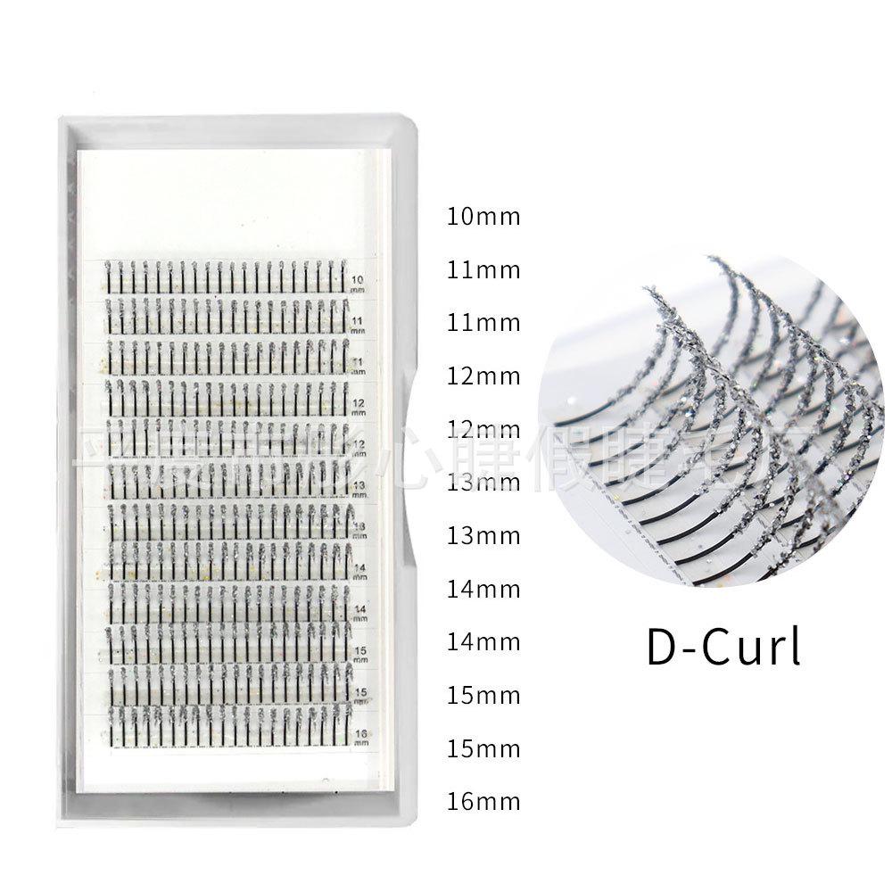 10-16mm Mixed Length Silver Glitter Eyelash Extensions (20-Pack)