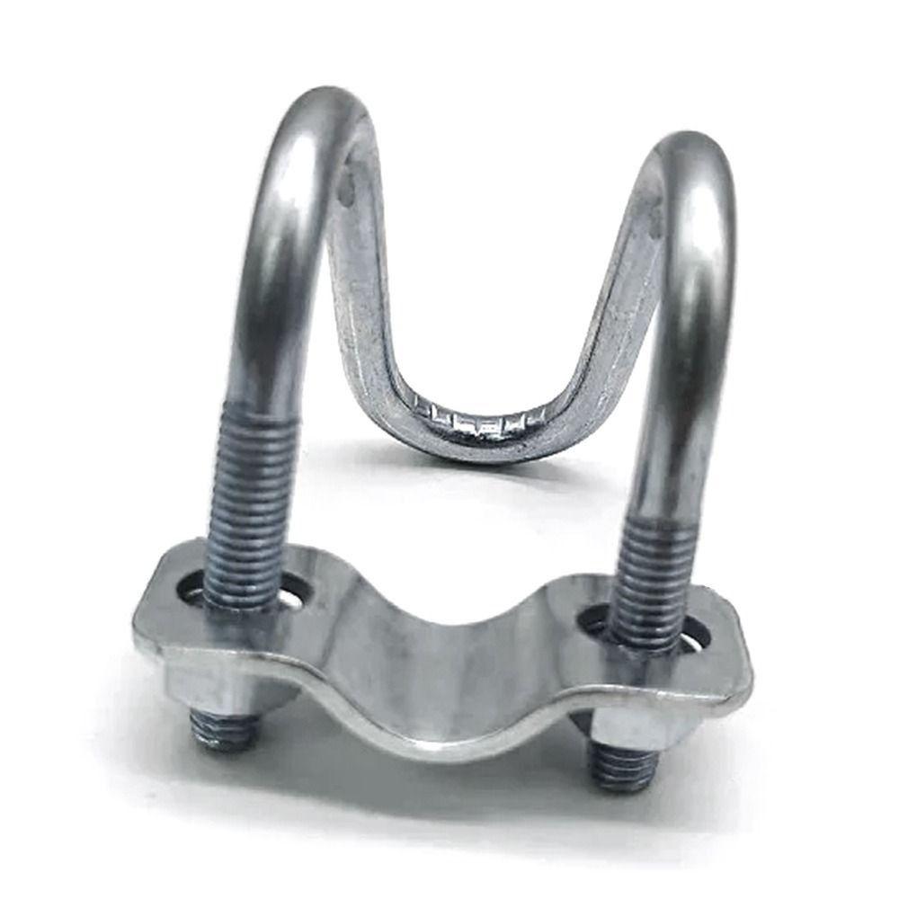 Steel Double U Cross Clamp 20 25 32 40 50 M8 Pipe Clamp Durable Tube Pipe Clip Pipe Connection