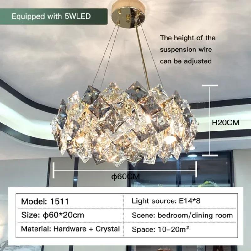 Modern Crystal LED Ceiling Pendant Lights Living Dining Table Room Hotel Hall Hanging Chandeliers Home-appliance Decoration Lamp