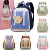 Nylon Preschooler Color Block Backpack With Cartoon Animal Pendant Bag Small