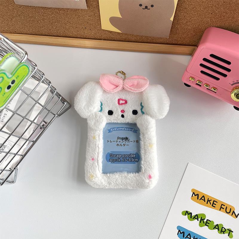 Cute Plush Dessert Card Holder: Transparent Storage for Meal, Bus, and ID Cards