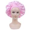 58Cm Solid Color Women Satin Bonnet Cap Night Sleep Hat Adjust Shower Caps
