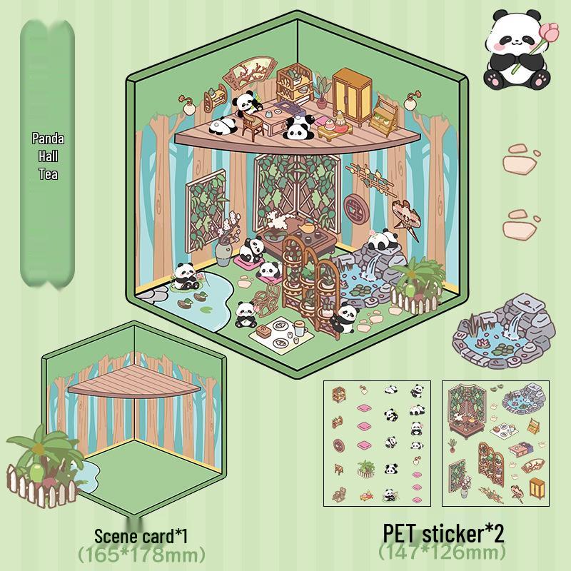 3D Capybara and Puppy Cartoon Landscape Stickers for DIY Journals and Quiet Books