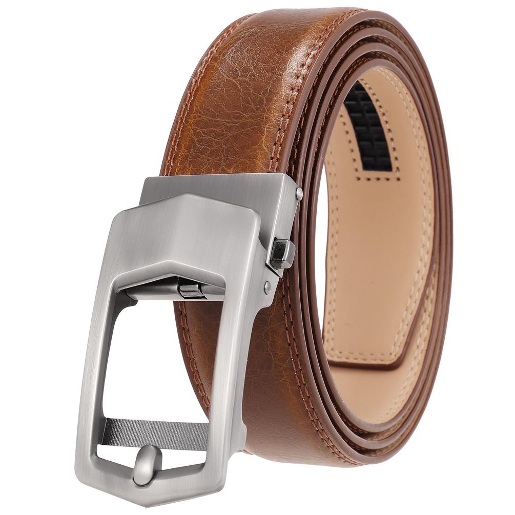 1Pcs Fashion Men'S Automatic Buckle Belt Business Casual Belt Cowhide Belt Ly36-561745-1