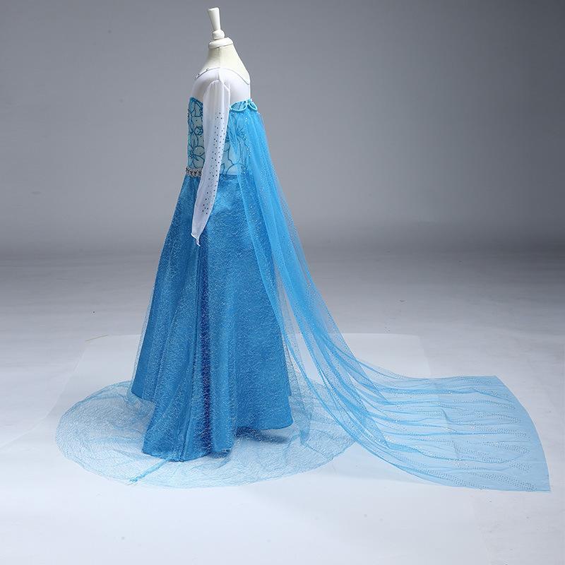 Frysta Tecknat Tryck Mesh Prinsessklänning med Lång Cape - Barnens Uppträdandekostym