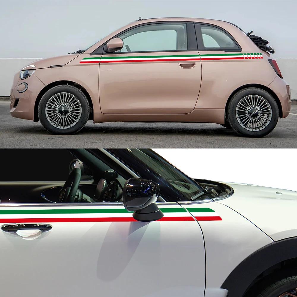 Italijos Vėliavos Lenktynių Juostų Grafika Automobilio Vinilo Lipdukai Šoninės Durys Italijos Stiliaus Lipdukas Aksesuarai Fiat 500 Abarth 595 695 500C