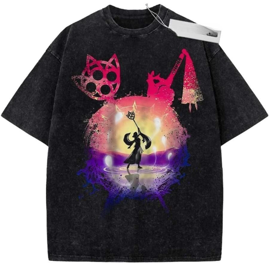 Final Fantasy X Yuna Vintage Washed Oversized TShirt Retro Streetwear Harajuku Style Unisex Couple Tee for All Seasons