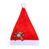 Santa klobouk pro dospělé Plyšový červený sametový Santa klobouk s mašlí/slunečnicí/zvonkem/sněhovou vločkou dekorací pro vánoční večírek dárek