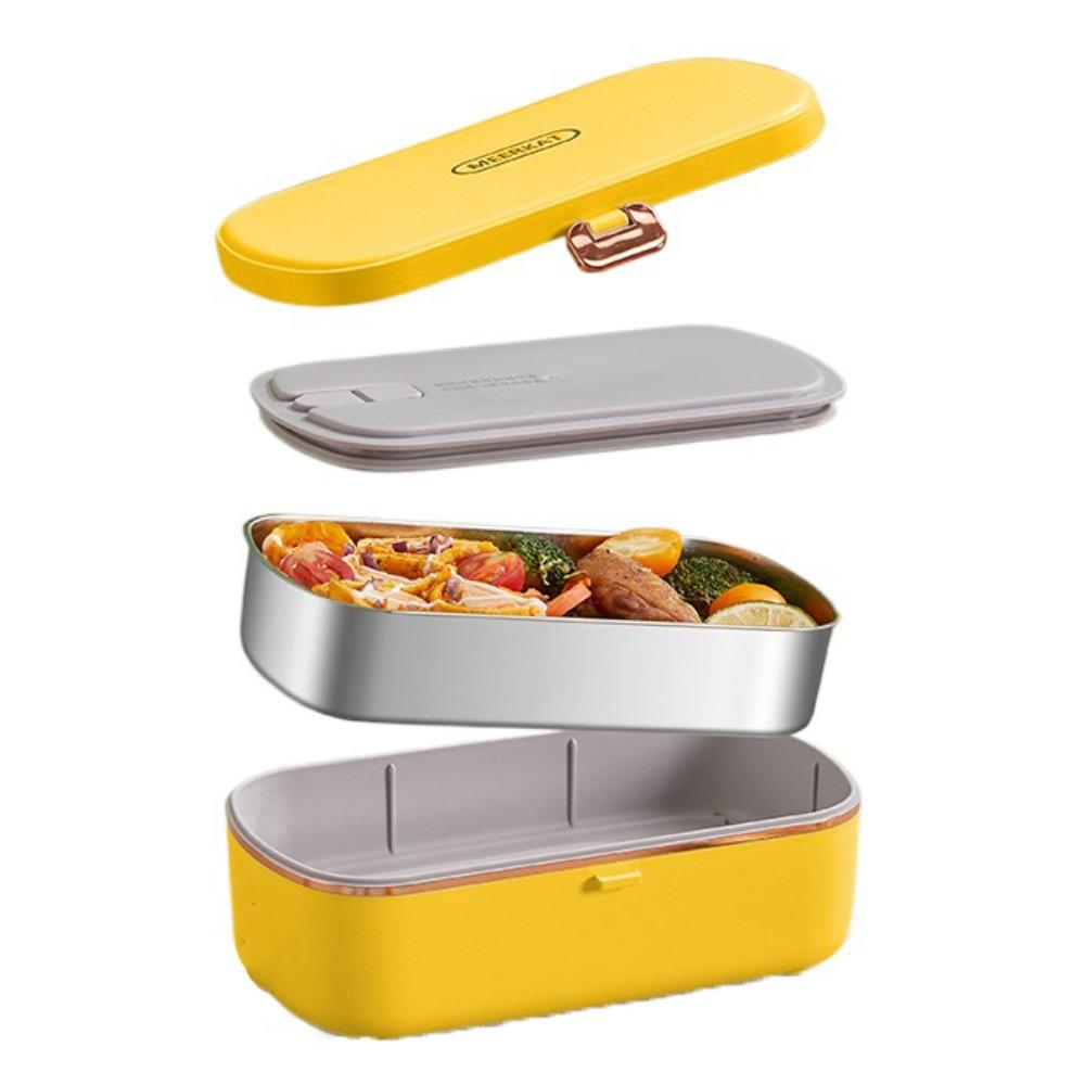 Silent Heating Heated Warmer Lunch Box No Need Water Constant Temperature Lunch Box  Office Worker