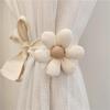 Cute Khaki White Warm Color Plush Bear Flower Curtain Tie Kids Girl Bedroom Livingroom Curtain Folding Bind Rope Home Decoration