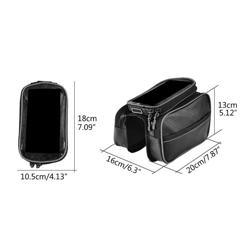 Large Capacity Waterproof Bicycles Front Top Tube Pouch Pannier Bike Phone Mount Holder Handlebar Bag with Touch Screens