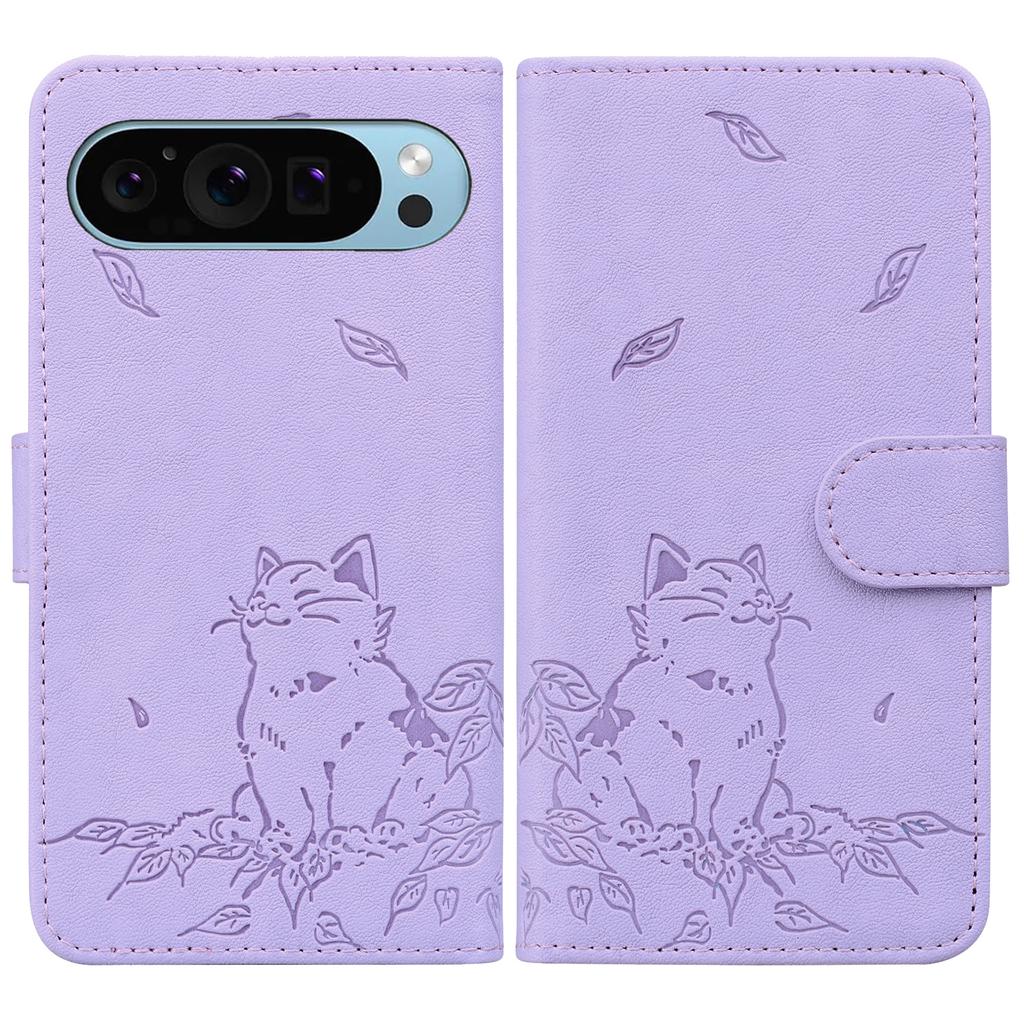 For Google Pixel 10 Pro/Pixel 10/Pixel 9 Pro/Pixel 9 Case Wallet Cat Pattern Imprinted Leather Phone Cover
