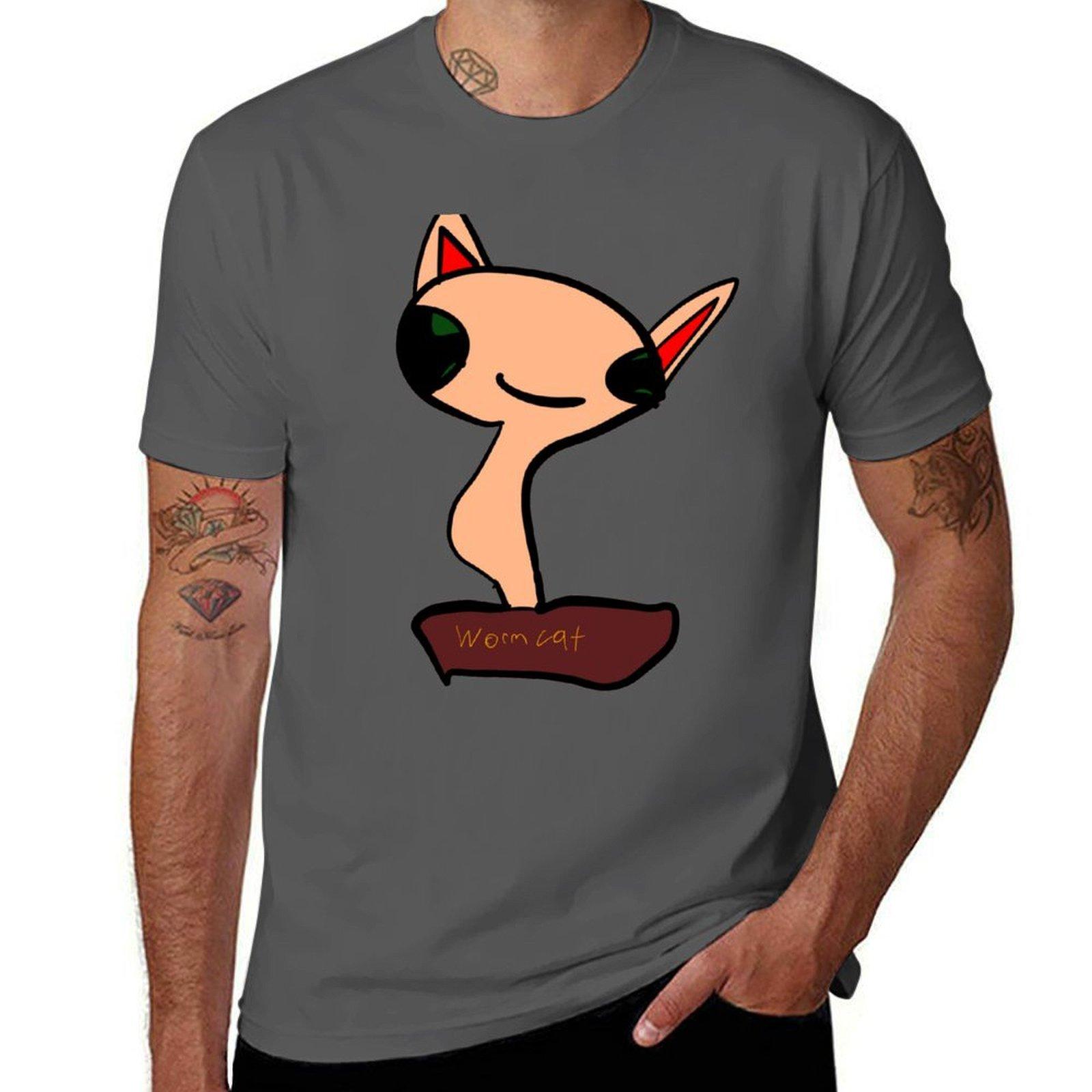 

Worm Cat T-Shirt funny t shirts cotton man graphic t shirt man t shirt designer T-Shirt 4XL