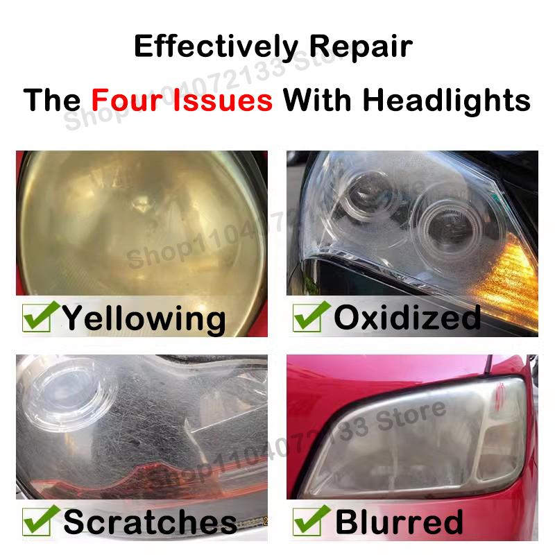 Car Headlight Restoration Polishing Kits Headlamp Cleaning Polishing Set 800G Headlight Scratch Remover Repair Oxidation Liquid