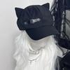 Cappello Piatto Gotico Ispirato ad Harajuku con Orecchie da Gatto e Zip Cappello da Sole Moda Lolita Berretto Cappello Donna Ragazze