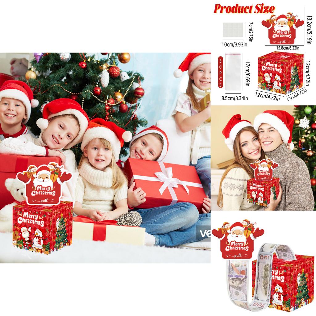 Santa Christmas Money Box With Red Paper Material For Festive Home Decor And Celebrations