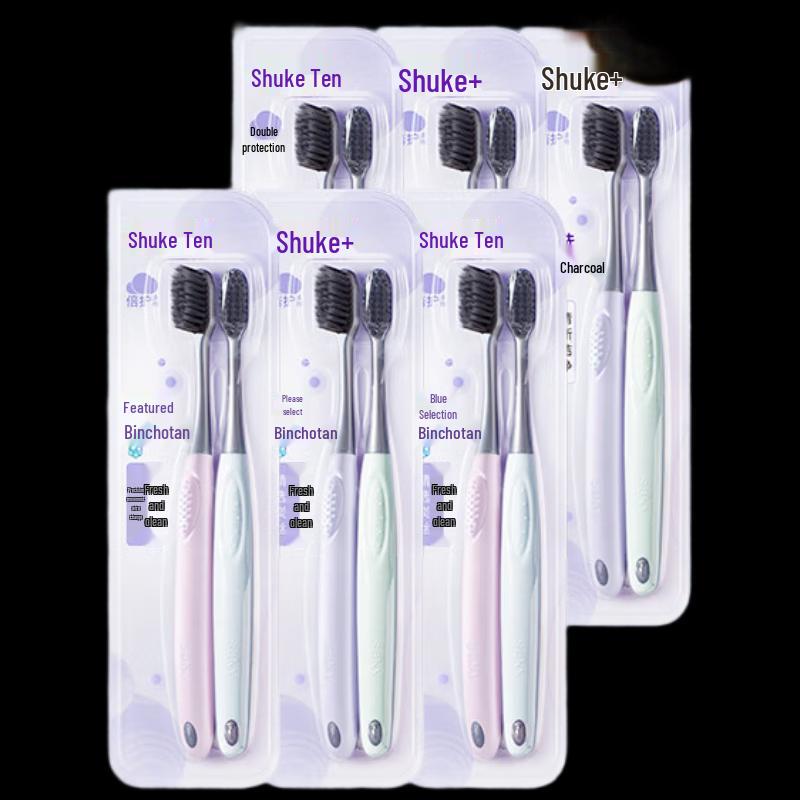 Shuke Carbon Silk Soft Bristle Toothbrush, 12-Pack