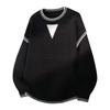 Mens Oversized Crew Neck Long Sleeve Knit Sweater With Jacquard Winter Warm Casual Top Teens