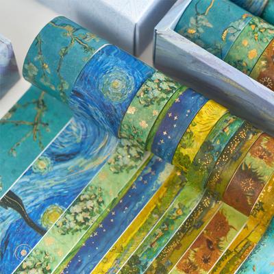 10 rotoli/set di nastro adesivo vintage dorato per scrapbooking, 3 m, nastro adesivo Kawaii, adesivo decorativo floreale vintage per scrapbooking e diario.