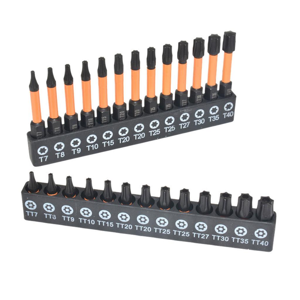 26-teiliges Torx-Schraubendreher-Bit-Set mit Sechskantschaft, manipulationssicherer Schraubendreher-Bohrer, magnetisches Schraubendreher-Bit-Tool