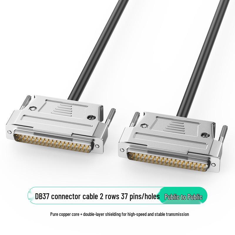 DB37 Gold-Plated 37-Pin Solder Plug Connector with Metal Shell