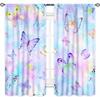 Butterfly Curtains Girls Room Rainbow Pink Purple Galaxy Star Princess Kids Drapes Treatments Living Rooms Curtain Polyester Perfect For