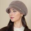 Neuer Damen Winter Warmer Hut Plüschfutter Warme Mütze für Damen Lässiger Kaninchenfell-Mischhut Streetwear Outdoor Mode Strickmütze
