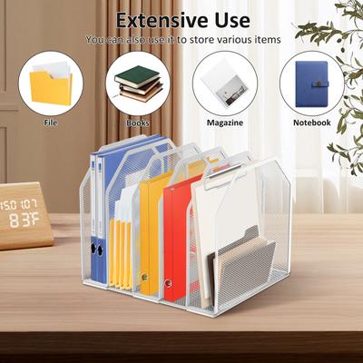 5/7 Fächer Desktop-Aktenaufbewahrungsständer Metall Verstellbarer Notizbuchständer Buch Zeitschriftenhalter Organizer Zubehör für Schule Büro