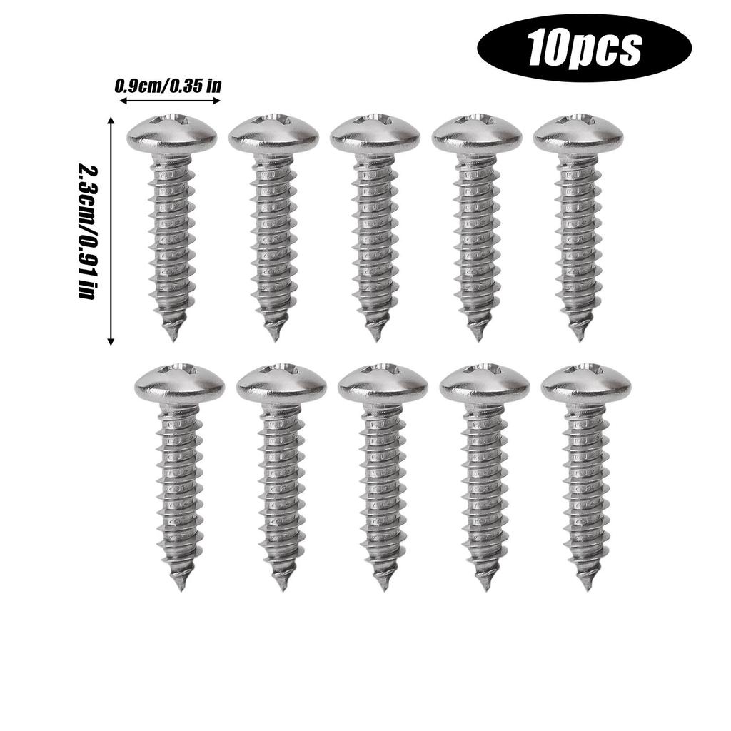 100/10Pcs Screws Pointed Self-Tapping Round Head Fastener Screw Hardware Fixing Maintenance Assembly Furniture Installation Tool